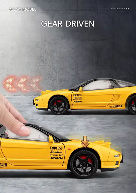 1:24 honda acura nsx mk1 na1 liga modelo de carro esportivo diecast metal clássico carro de corrida modelo de veículo som e luz crianças brinquedo presente