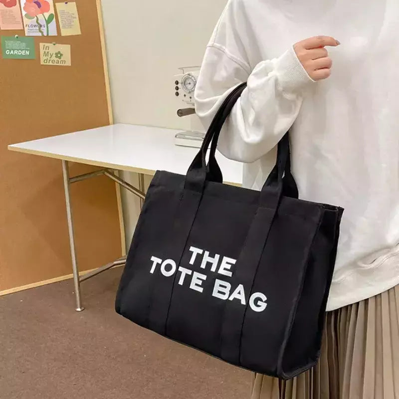 Bolsa tote feminina casual lona grande capacidade bolsas femininas designer letras ombro crossbody sacos de luxo grande shopper