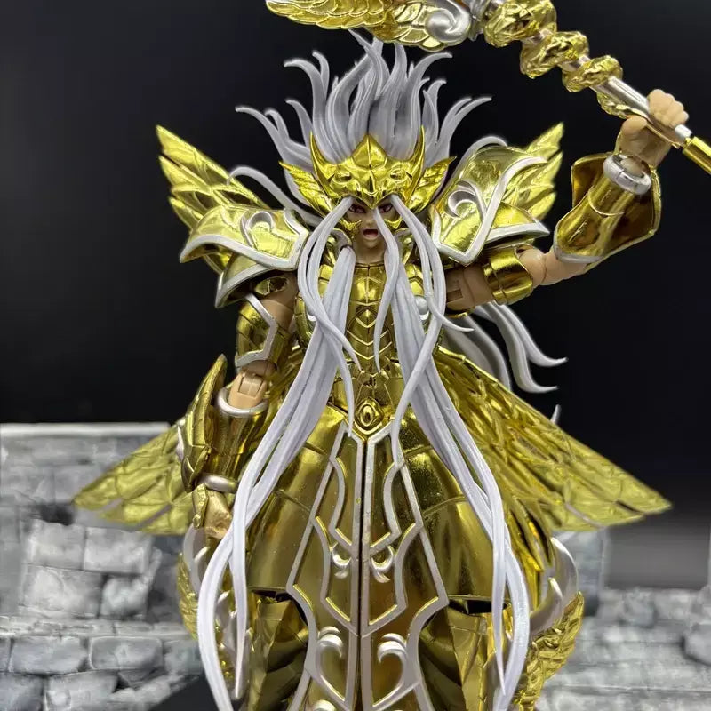 Saint seiya mito pano ex cabeça escultura/3 faces + cabelo ophiuchus odysseus 13th ouro perdido lona/lc nd cavaleiros do zodíaco figura