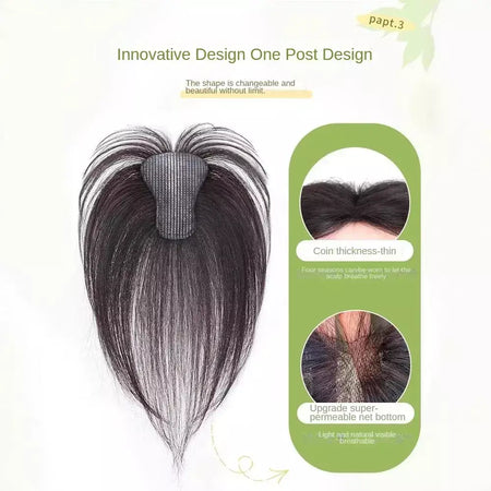 Nenhum clipes de cabelo humano franja francesa gancho e laço pasta mágica toppers para mulheres fácil de usar adesivos de costura remendos de cabelo extensão