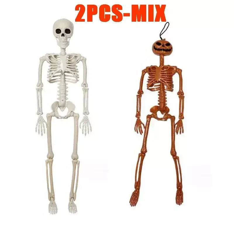 Esqueleto de forma humana de halloween de 40cm, esqueleto acessível, ossos de forma humana, decorações de herror de halloween, adereços de terror de casa assombrada