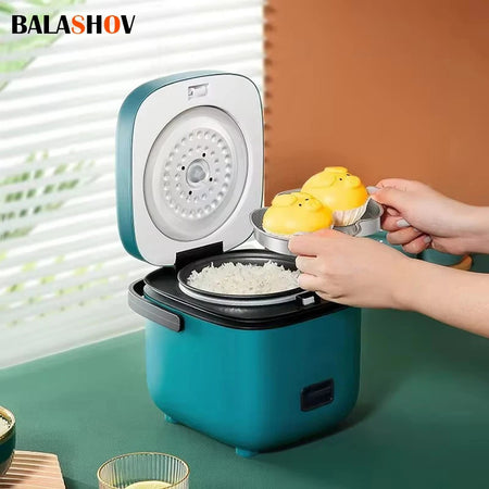Mini panela de arroz automática, cozinha doméstica, máquina de cozinhar elétrica, 1-2 pessoas, aquecedor de alimentos, vaporizador, 1,2l, panela de arroz pequena
