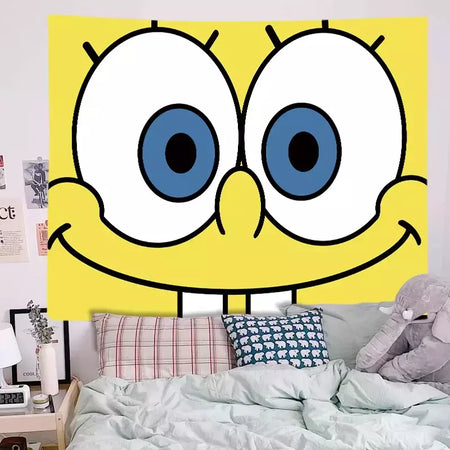 Lula Molusco Tentáculos Desenhos Animados Pano De Fundo, Tapeçaria Estética Quarto, Pendurado Na Parede, Decoração Do Quarto
