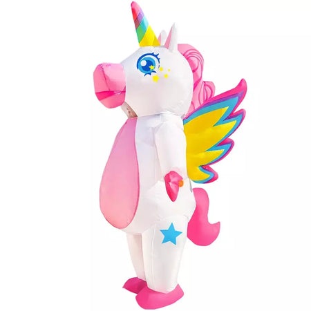 Vestuário colorido unicórnio animal trajes infláveis terno anime purim halloween carnaval festa cosplay traje para crianças adultas