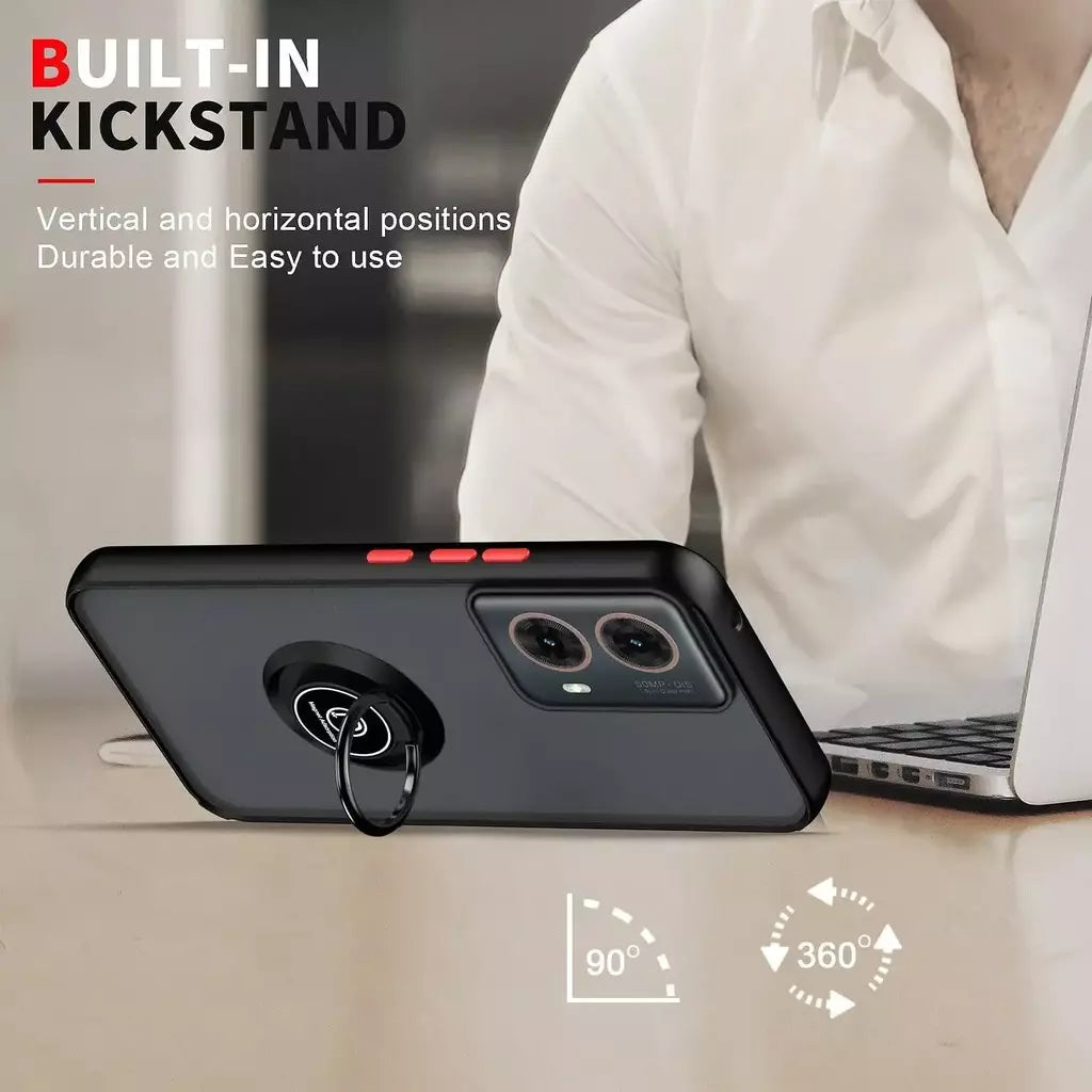 Armadura fosca caso para motorola moto g35 g55 g54 g84 g14 g72 g85 g75 g15 g05 g34 g24 s50 e13 g13 anel titular à prova de choque coque