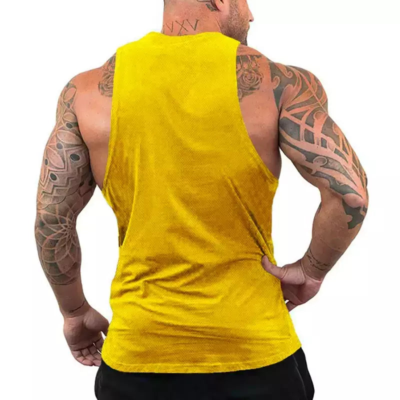 Quick Dry malha ginásio t-shirt dos homens, colete muscular respirável, moletom de jogging, Indoor Exercício, Fitness, ao ar livre