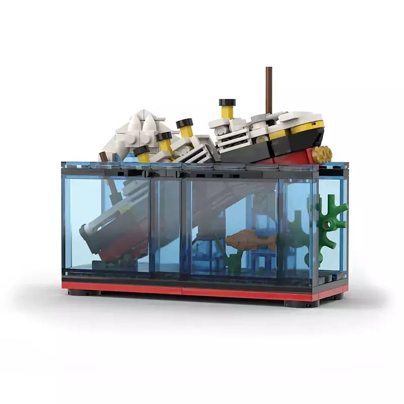 Titanic quebrar em meio rms cruzeiro afundou blocos de construção moc navio barco 3d modelo plástico diy steamboat presentes crianças brinquedos cidade filme