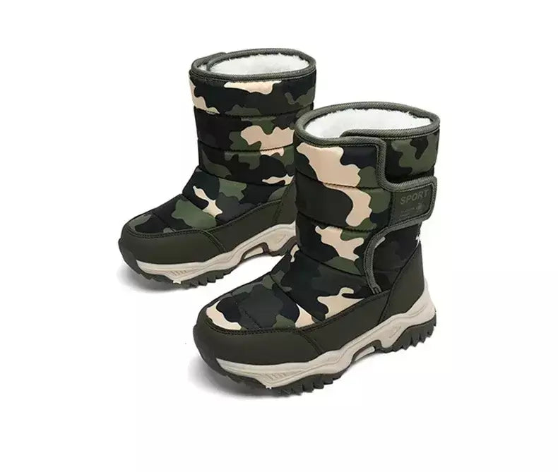 2023 inverno crianças sapatos de pelúcia tecido impermeável antiderrapante sapatos da menina sola de borracha botas de neve moda quente botas ao ar livre