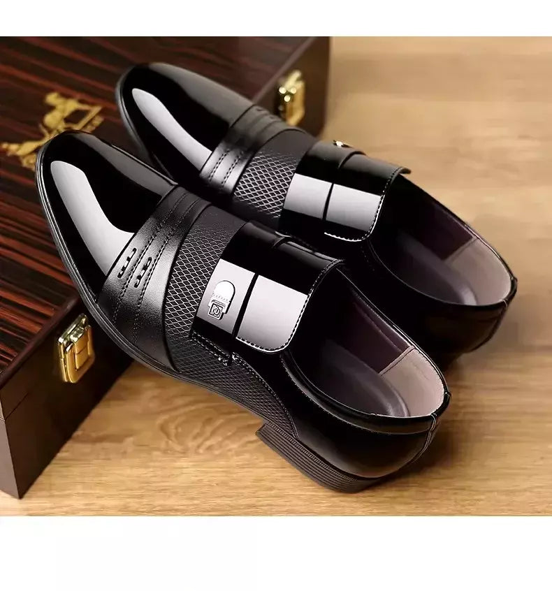 Sapato masculino de couro preto, sapatos Oxford formais, sapato vestido masculino, Festa, Escritório, Negócios, Casual