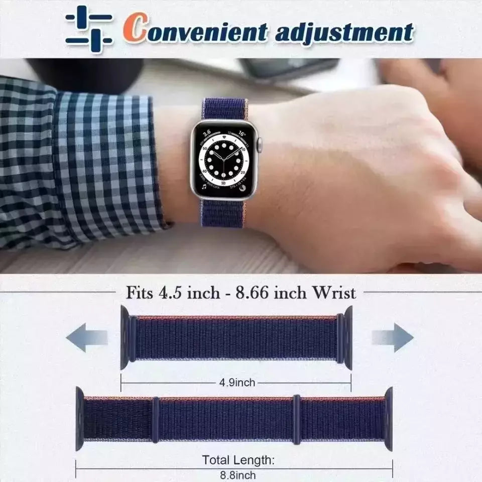 Pulseira de Nylon Respirável para Apple Watch, Alça de Substituição, Ultra 2 1, 49mm, Série 9, 8, 7, 6, 5, 4, 3, SE, 44mm, 45mm, 41 milímetros, 44 milímetros