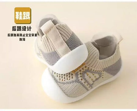 Sapatos de malha respirável para recém-nascido, meias infantis, fundo macio, antiderrapante, menino e menina, 0 a 5 anos, verão