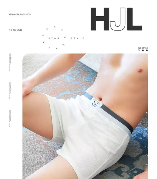 100% algodão macio solto respirável roupa interior masculina moda panda impressão sólida malha pj calças cintura alta elástica pijamas boxers