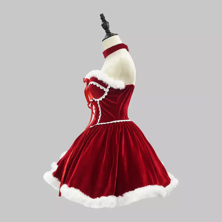 Ano novo vestido vermelho manto cosplay plus size roupas de natal capa feminina role play outfit conjunto completo quente traje de férias meninas
