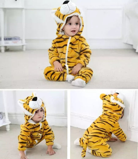 Macacão de flanela para bebés, Macacão Kigurumi, Macaco, Unicórnio, Vaca, Leão, Animal Cosplay, Pijama para 1 a 4 anos Crianças, Meninos, Inverno