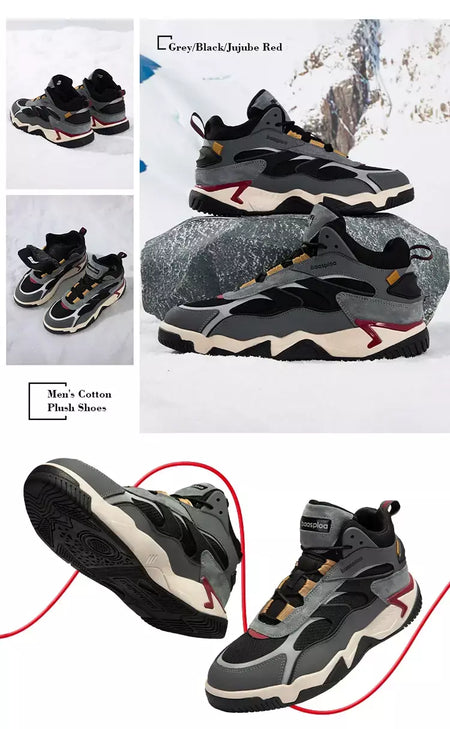 Baasploa inverno homens tênis de couro moda casual à prova dwaterproof água sapatos esportivos para homem de pelúcia quente masculino tênis antiderrapante ao ar livre
