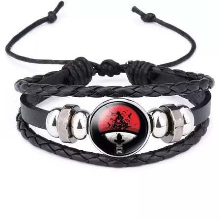 Naruto acessórios naruto pulseira de metal sharingan cosplay anime figura uzumaki kakashi nuvem vermelha prop legal brinquedo do miúdo kawaii presente