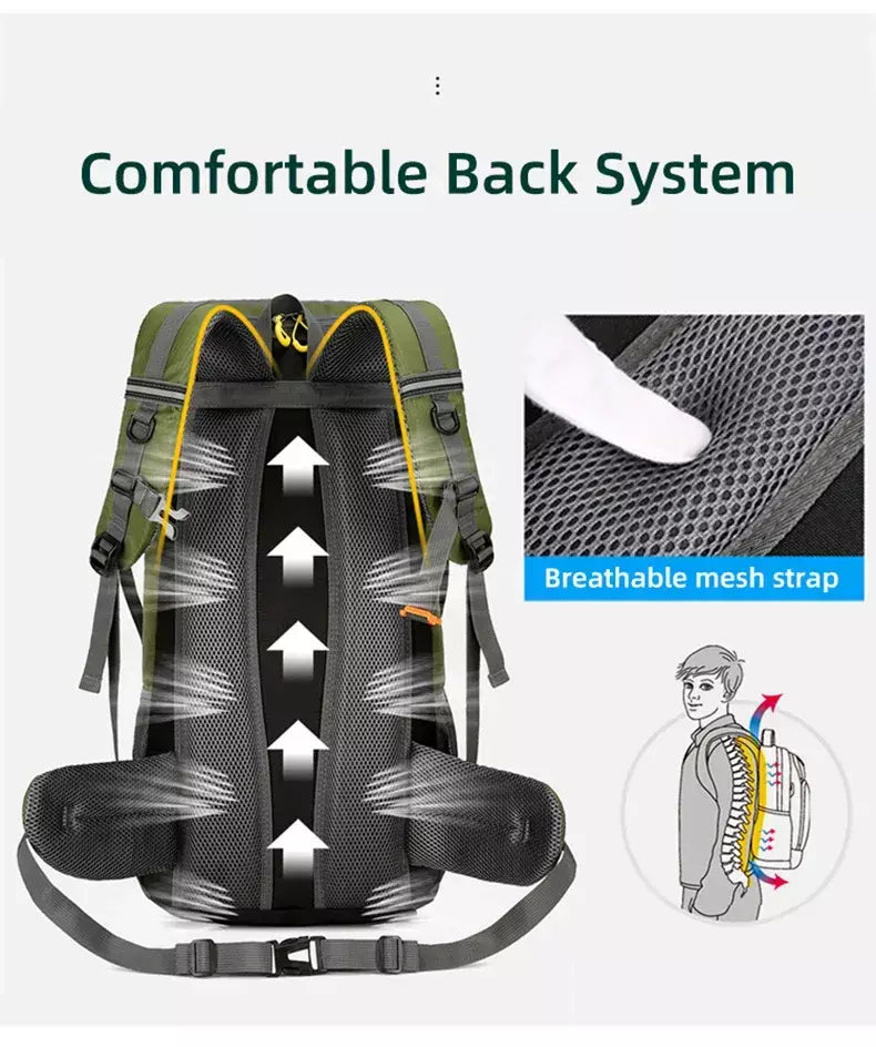 50l mochila de viagem acampamento dos homens grande caminhadas saco turista à prova dwaterproof água esportes ao ar livre escalada montanhismo saco bagagem