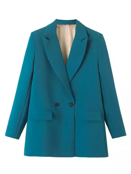 TRAF-Blazer feminino de escritório, preto, bege, cáqui, azul, verde, cinza, casaco de moda, blazers femininos, jaqueta, casacos, 2024