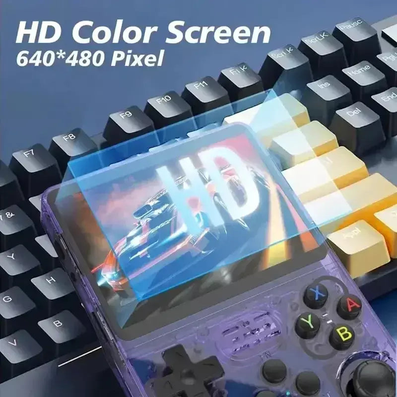 R36s console de jogos portátil, tela ips de 3.5 espaços, 128g, clássico, retrô, sistema arkos, portátil, bolso, reprodutor de videogame