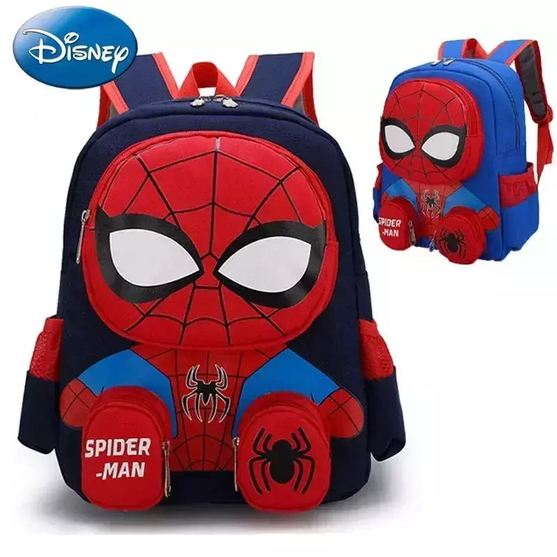 Disney-Spiderman Mochilas para Estudantes, Super Heroes School Bag, Cartoon 3D Stereo, Kindergarten Backpack, Children's Travel Bag, Gift