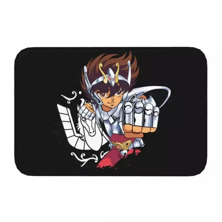 Personalizado cavaleiros do zodíaco saint seiya pegasus fantasia capacho tapete antiderrapante banheiro cozinha garagem tapete 40*60cm