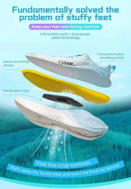 Onemix tênis de corrida casual respirável verão sapatos de corrida dos homens leves sapatos de ginásio ao ar livre masculino almofada sapatos esportivos