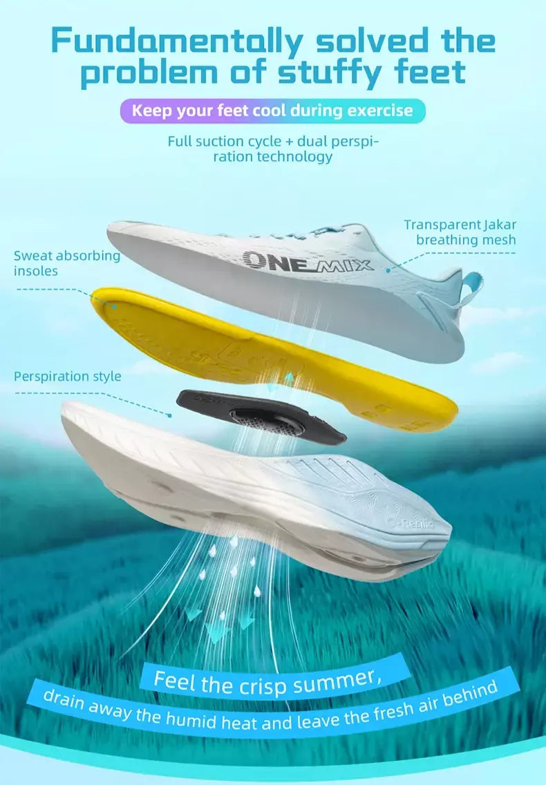 Onemix tênis de corrida casual respirável verão sapatos de corrida dos homens leves sapatos de ginásio ao ar livre masculino almofada sapatos esportivos
