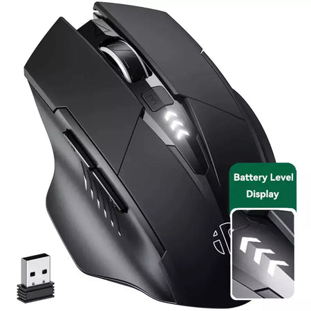 INPHIC-PM6 Mouse Recarregável Sem Fio, Compatível com Bluetooth, Office Mute, Suporte PC, Laptop, Tablet, Smartphone, Universal, 2.4G