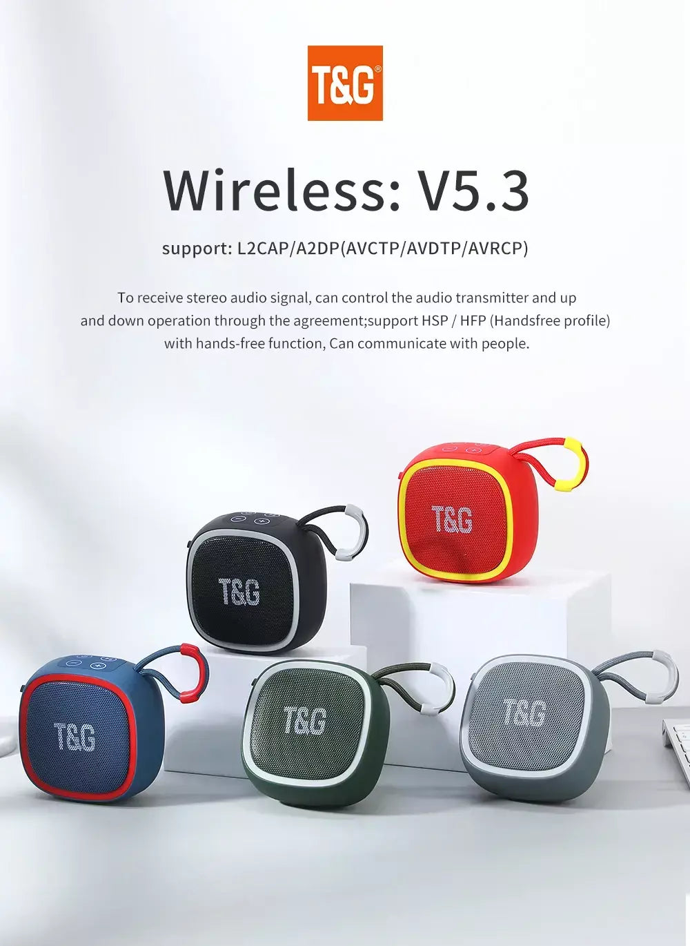 Alto-falante bluetooth tg659 mini alto-falantes portáteis sem fio poderosos tws bt 5.3 caixa de som alto-falante de alta fidelidade suporta cartão tf rádio