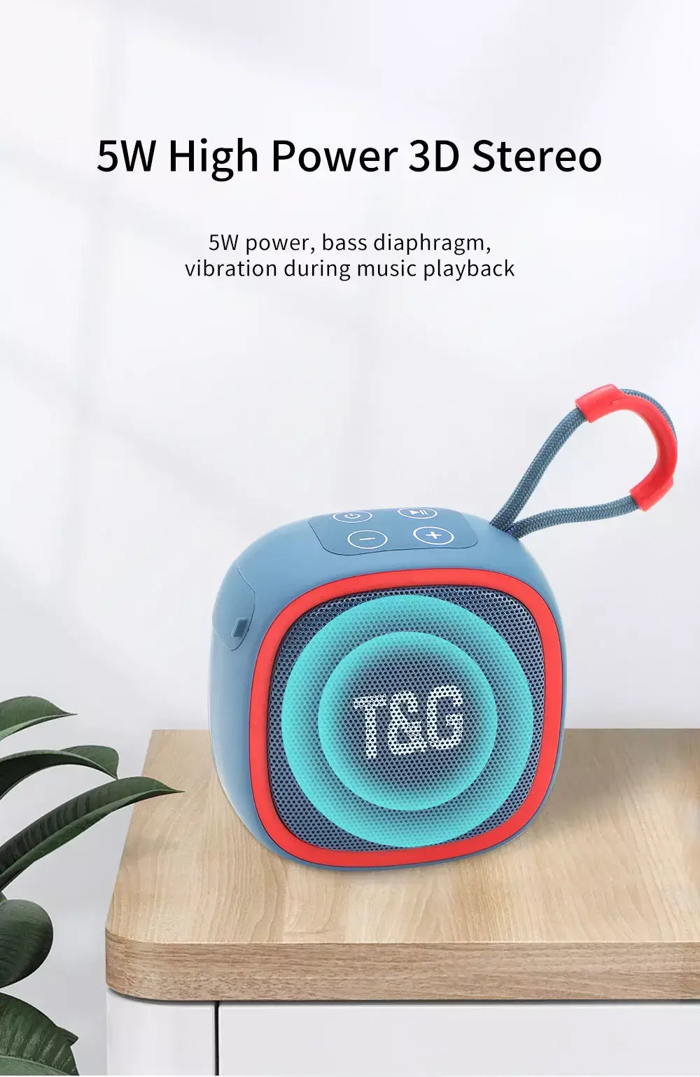 Alto-falante bluetooth tg659 mini alto-falantes portáteis sem fio poderosos tws bt 5.3 caixa de som alto-falante de alta fidelidade suporta cartão tf rádio