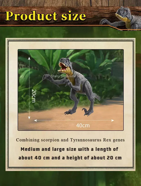 40cm jurassic world escorpião tiranossauro rex batalha stinger dinossauro figura de ação movimento sonoro articulações brinquedo para meninos presente natal