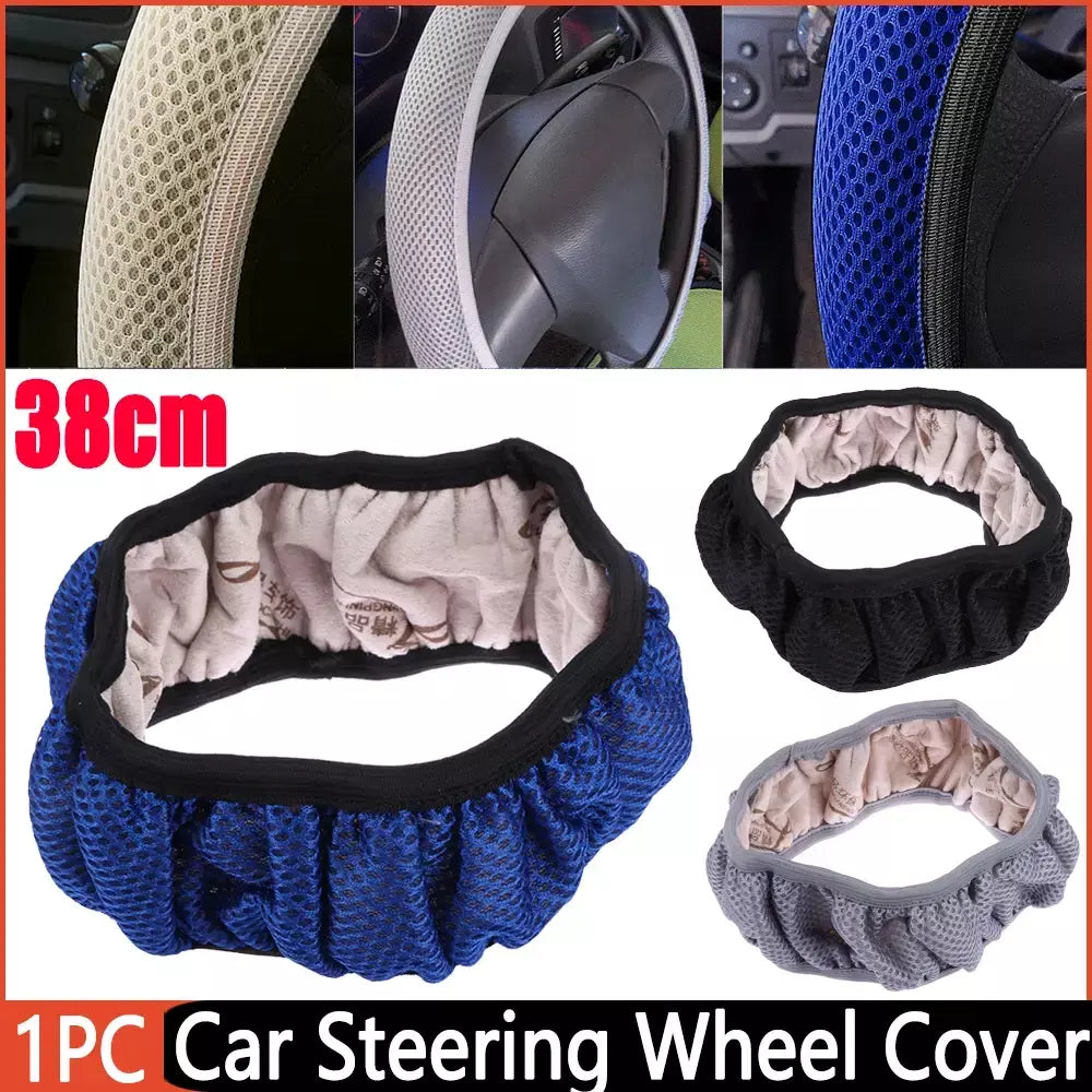 Capas para volante de automóveis, 38cm, freio de mão, 3d, náilon, malha de tecido, não escorregadio, protetor do volante, acessório automotivo