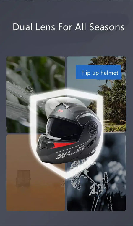 DOT Aprovado Capacete de corrida de motocicleta, lente dupla legal, cara cheia, piloto quente, modular, inverno
