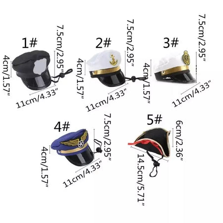 Chapéu engraçado para gatos Capitão Capitão Pirata Dress Fantas Fantas Capéu Pet Christmas Cosplay Capinho quente Cães