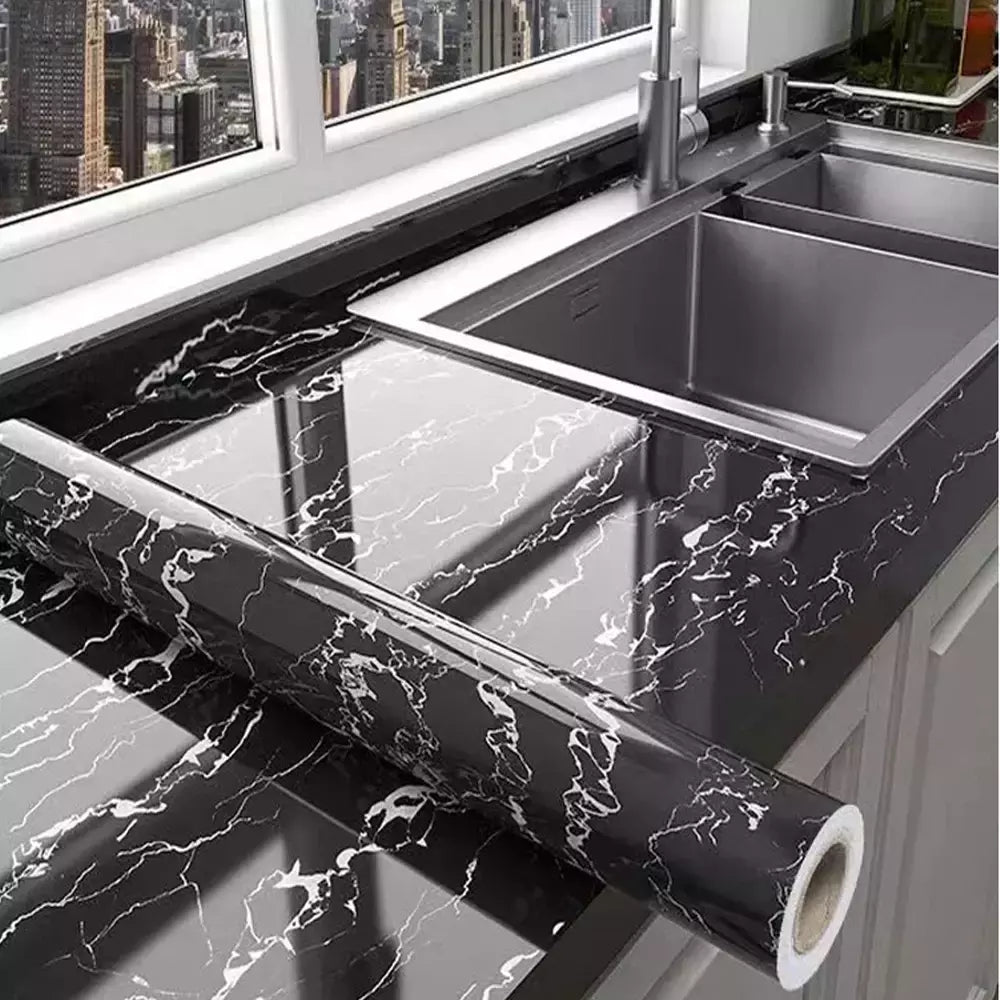 Papel de parede autoadesivo de mármore, Oil Proof, Adesivos em rolos para cozinha, Impermeável, Papel de contato para parede do banheiro