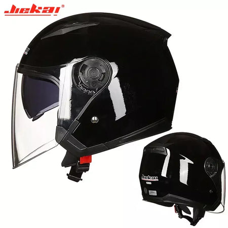 Homens motocicleta metade capacetes lente dupla scooter moto capacete casco aldeia equitação capacete de moto motocross capacetes-JIEKAI