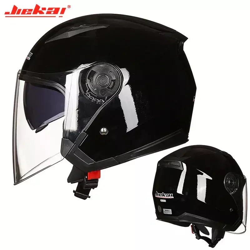 Homens motocicleta metade capacetes lente dupla scooter moto capacete casco aldeia equitação capacete de moto motocross capacetes-JIEKAI