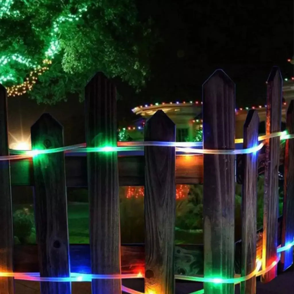 Led solar corda luz de tira corda 7m jardim iluminação rua guirlanda natal luzes fadas ao ar livre ip65 à prova dip65 água tubo lâmpada