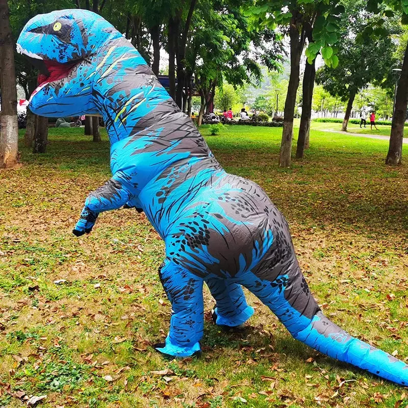 Adulto crianças trajes de dinossauro inflável terno vestido anime festa cosplay carnaval purim traje de halloween para homem mulher
