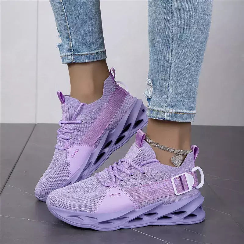 Venda quente moda roxo tênis casuais das mulheres dos homens lâmina tênis de corrida tamanho grande 48 luz respirável sapatos esportivos masculino malha tênis