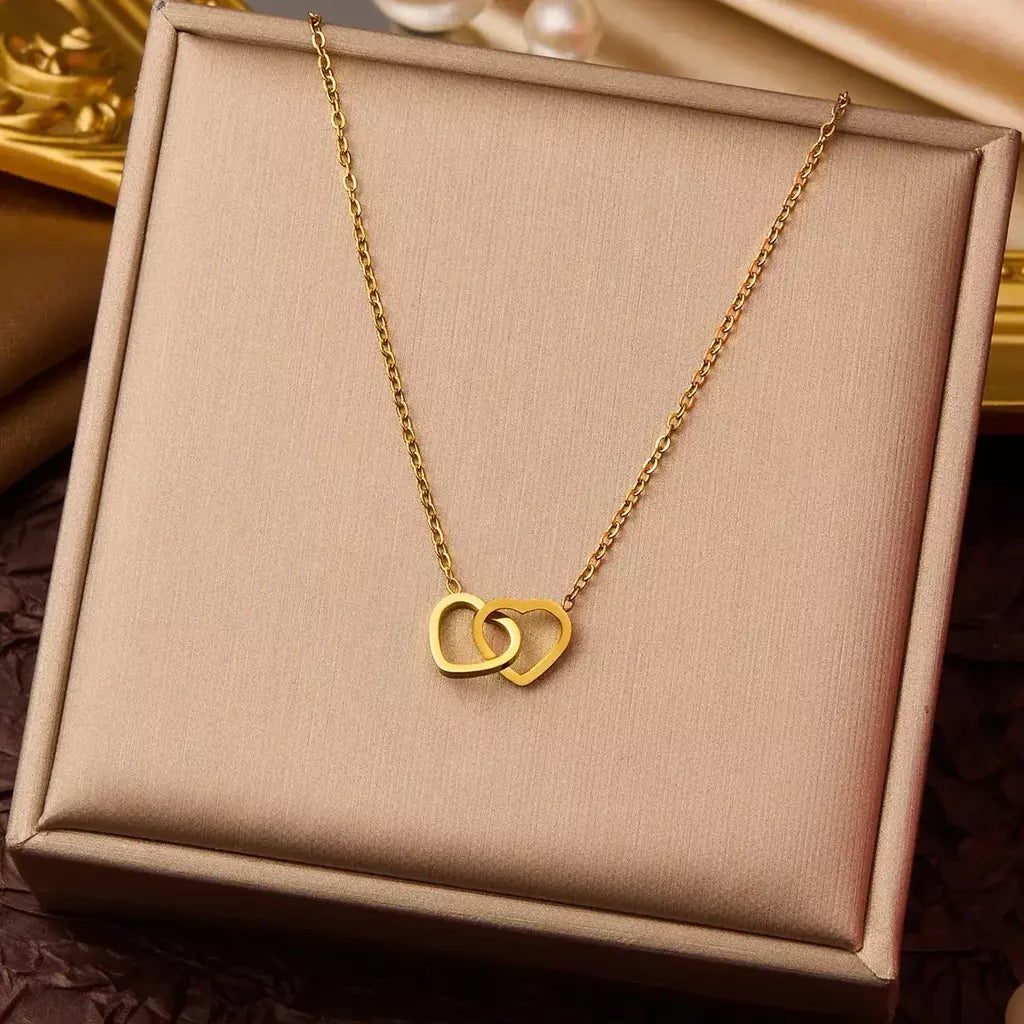 Dieyuro 316l aço inoxidável simples coração amor circular borla colar senhora tendência moda clavícula corrente jóias presente glamouroso