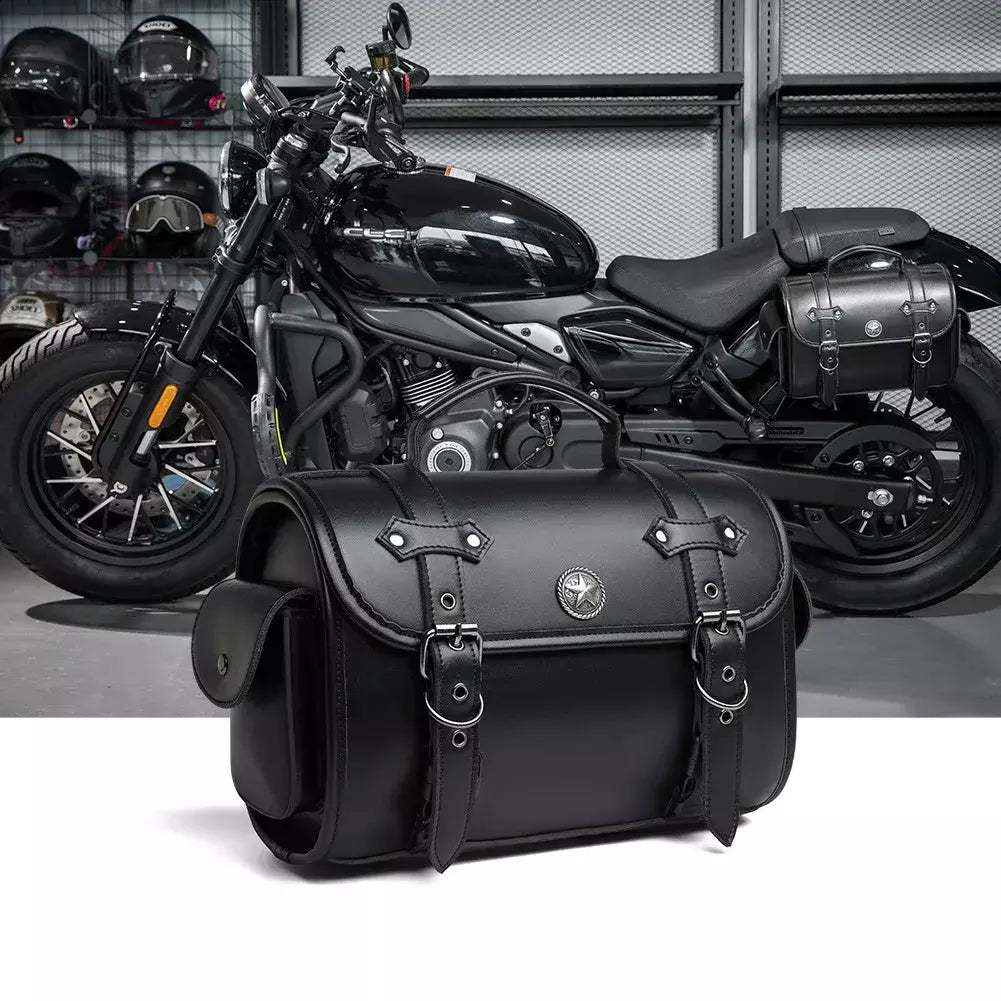 Alforje universal preto para motocicleta, bolsa lateral de grande capacidade, ferramenta de armazenamento para harley, bolsa modificada à prova d'água