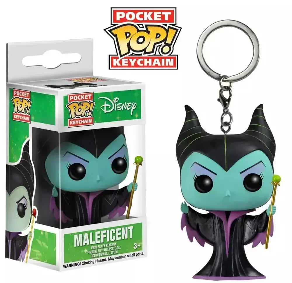 Novos chaveiros funko disney demona princesa bella ariel alice anna elsa bell jack sally ponto figura de ação brinquedos ornamentos