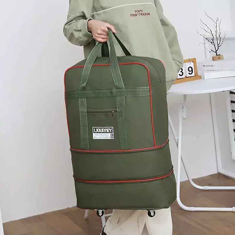 Bolsa de viagem dobrável, compartimento de bagagem, caixa de armazenamento de roda giratória, bolsa de bagagem telescópica de grande capacidade, bolsa noturna