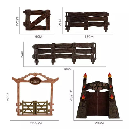 Crianças dinossauro portal quadro fingir jogar simulação casa de fazenda animal corral cerca portão para crianças figuras ação acessórios