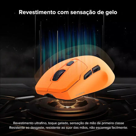 Kysona uranus pro mouse para jogos sem fio mouse ergonômico paw3395 54g 8khz taxa de pesquisa 26000dpi para mão direita grande pc gamer