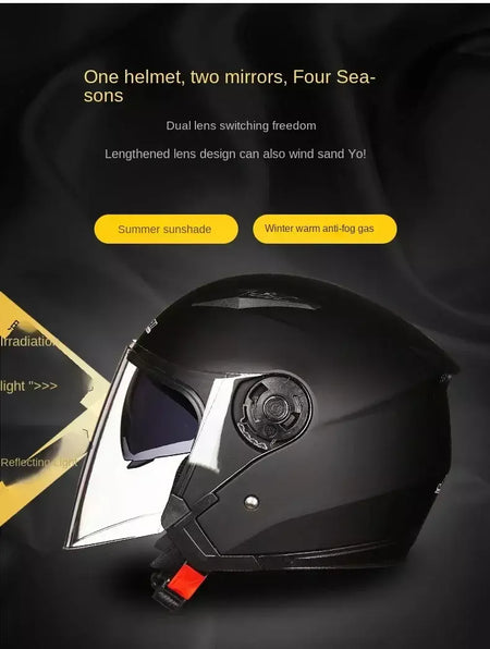 Capacete de motocicleta masculino e feminino quatro estações capacete para motocicleta cascos para moto lente dupla