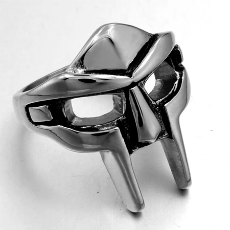 Vintage goth mf doom máscara anel de articulação ajustável para homens gladiador punk egípcio faraó masculino anel aberto jóias