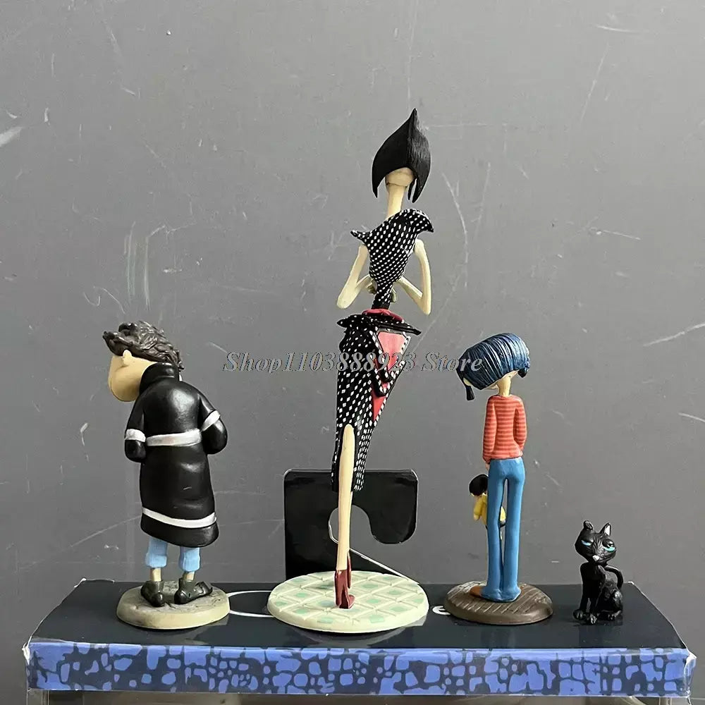 3 pçs neca coraline figura anime coraline & a porta secreta personagem torto modelo boneca estátua conjunta filme móvel brinquedos presentes