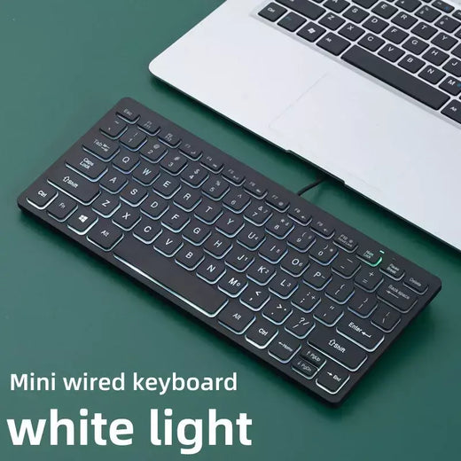Mini teclado com fio APAYADO K1000 – Design portátil compacto, plug-and-play, ideal para laptops/computadors, resistente a derramamentos